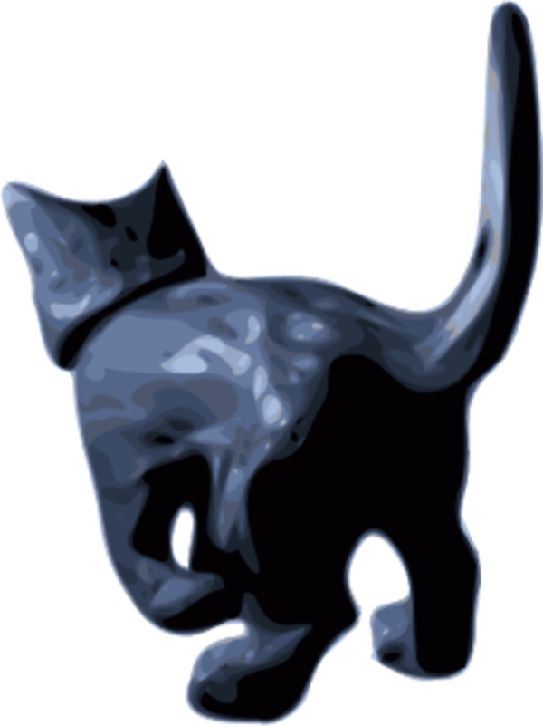 cat statue from behind - vector Clip Art