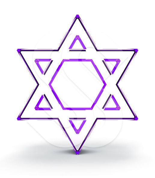 Jewish Star of David (Purple Outline w/ Shadow Version) | ShazamImages
