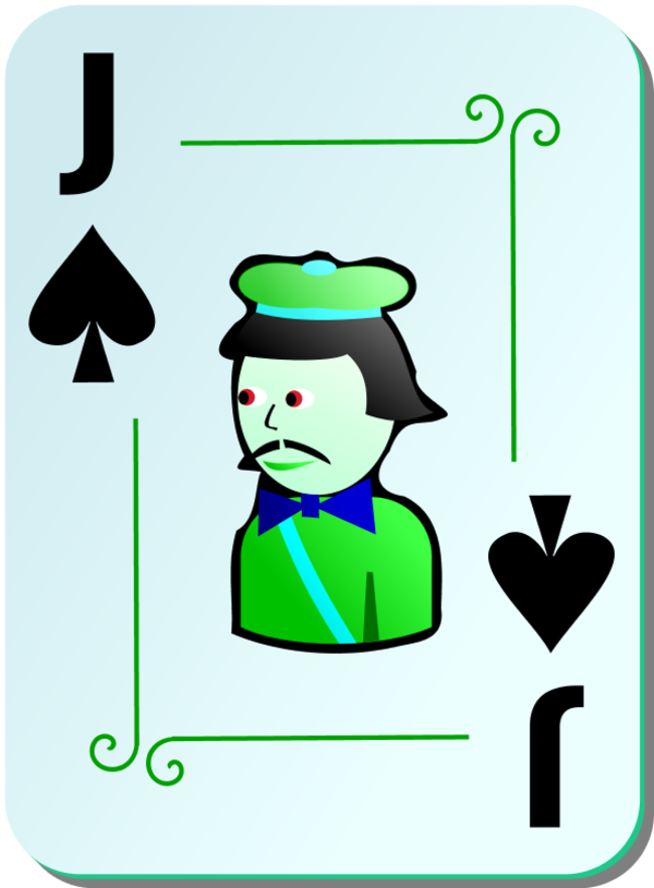 Ornamental deck Jack of spades - vector Clip Art