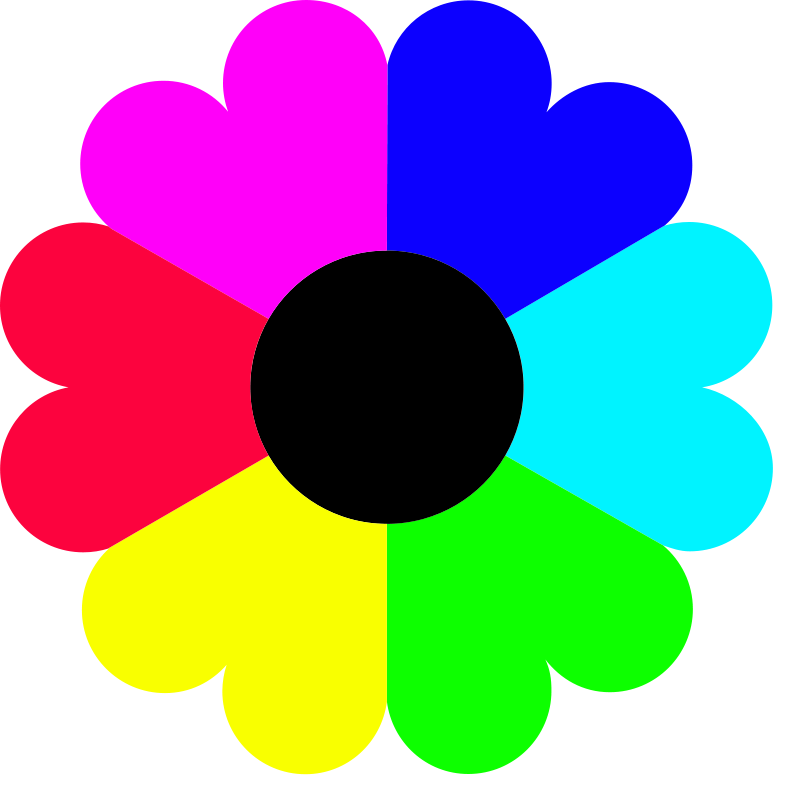 Flower 7 colors Free Vector / 4Vector