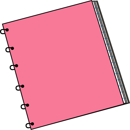 Pink Spiral Notebook Clip Art - Pink Spiral Notebook Vector Image
