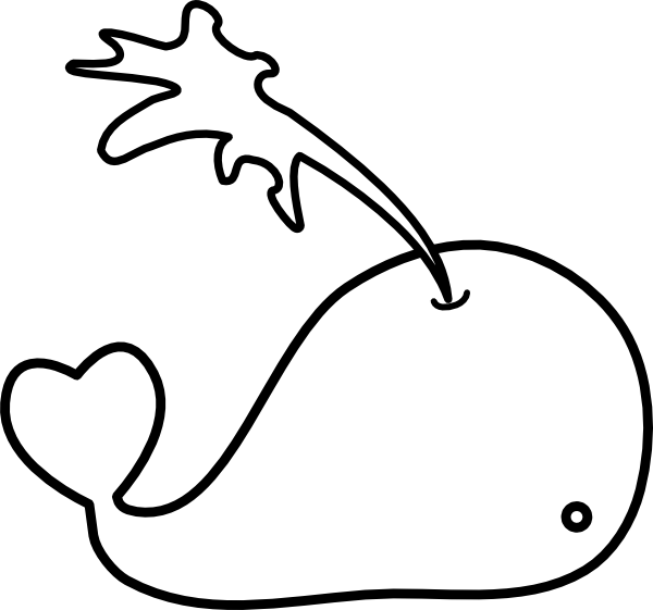 Whale Love clip art - vector clip art online, royalty free ...