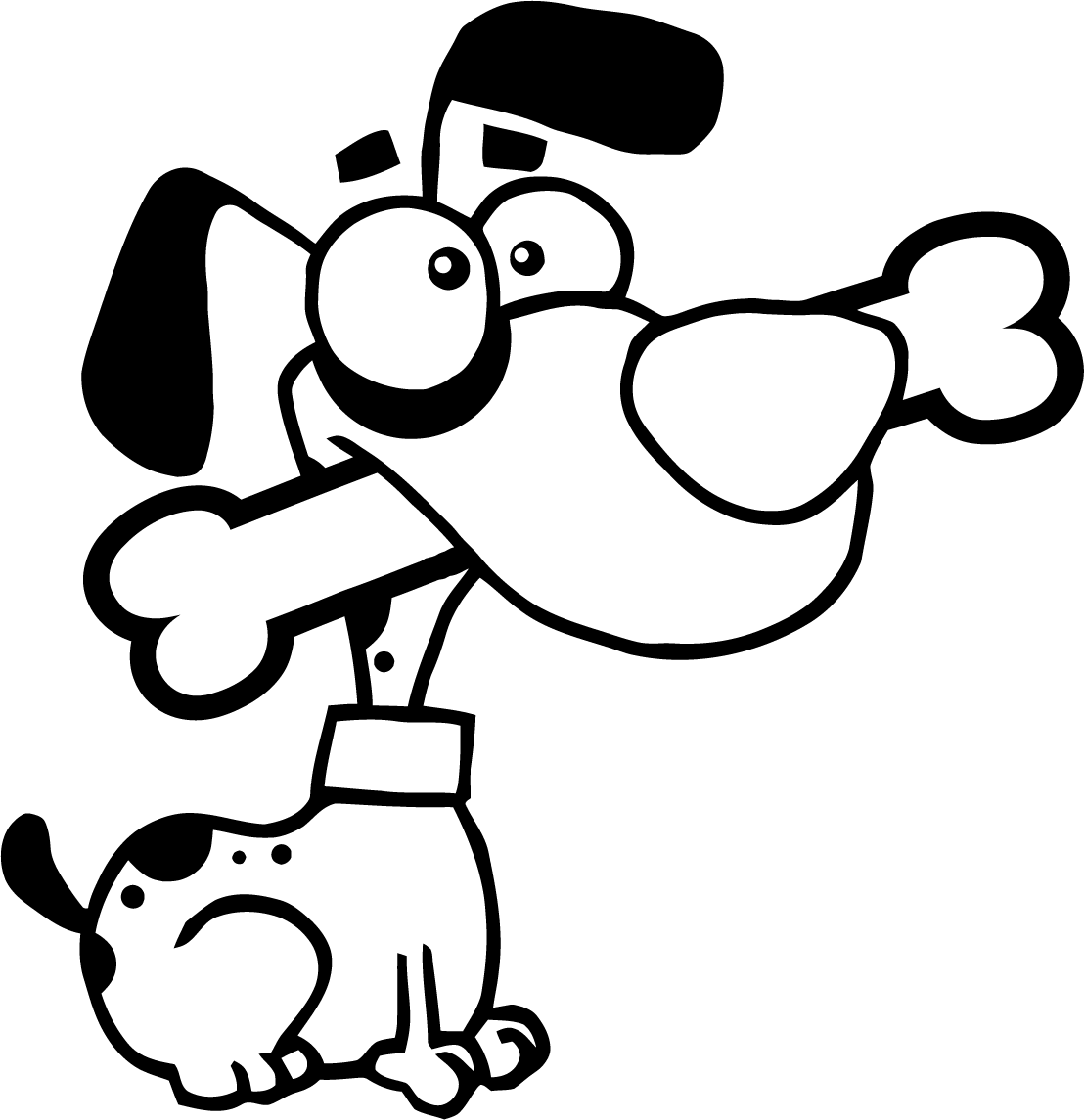 Dog Free Clipart For Kids Free Printable Dog With Bone Coluring ...