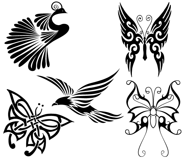 Free Tribal Birds and Butterflies Vector | Download Free Vector ...