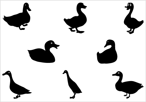 Duck Silhouette Vector Graphics PackSilhouette Clip Art