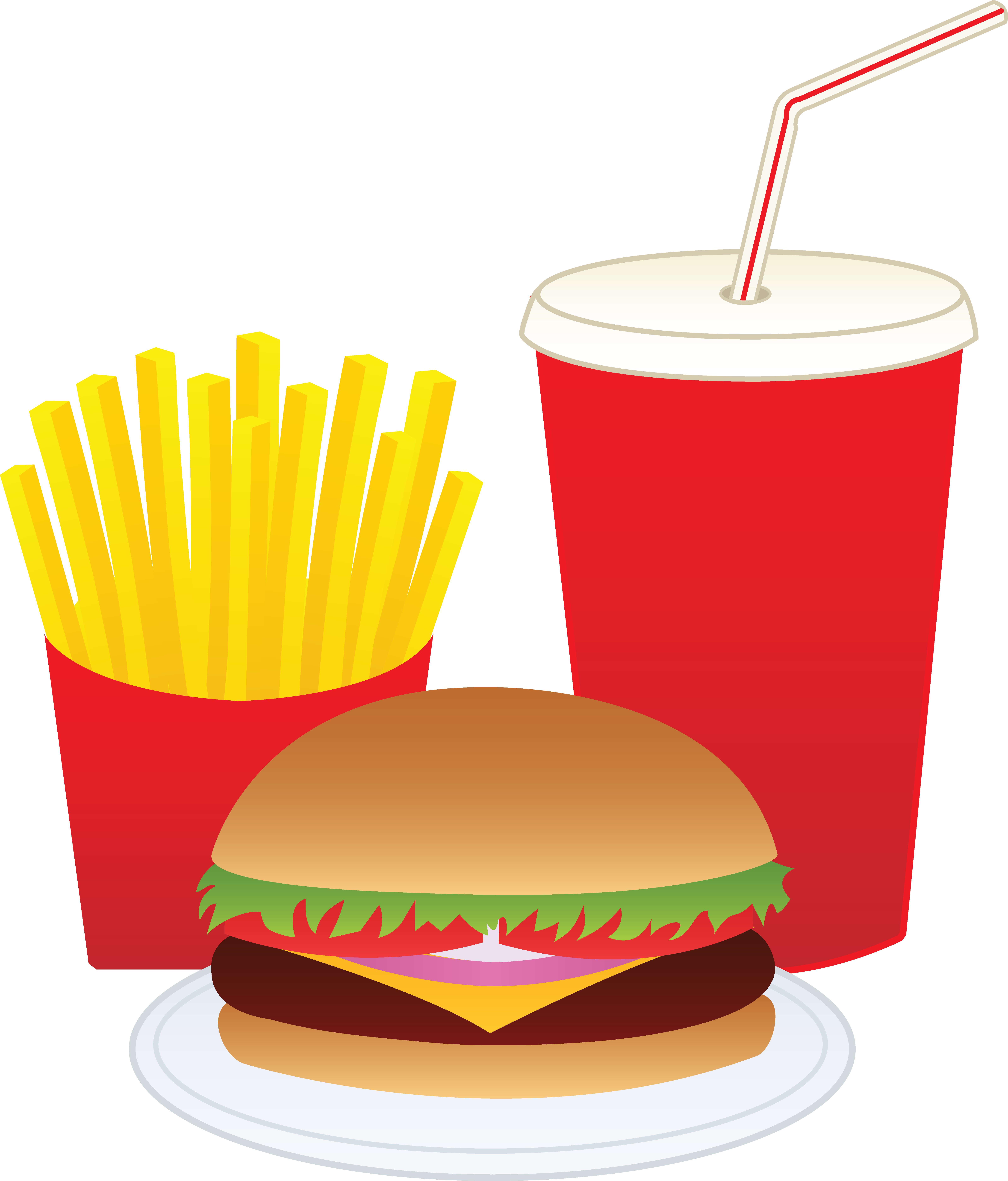 Hamburger Fries and a Drink - Free Clip Art