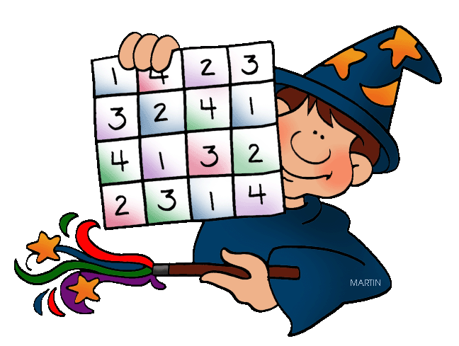 Free Math Clip Art by Phillip Martin, Magic Squares