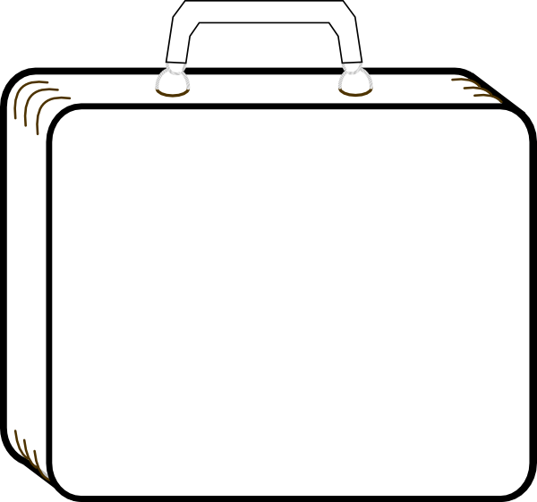 Colorless Suitcase clip art - vector clip art online, royalty free ...