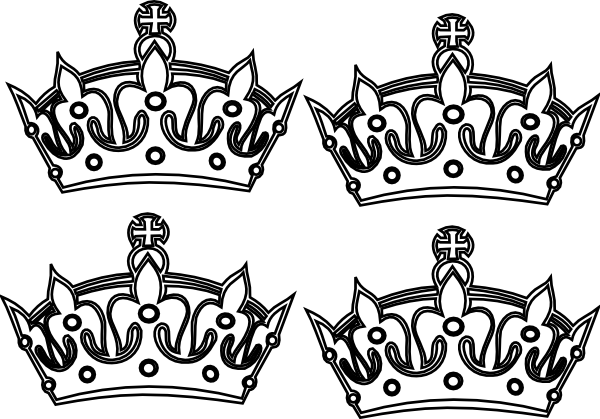 Four Coloring Book Crowns clip art - vector clip art online ...