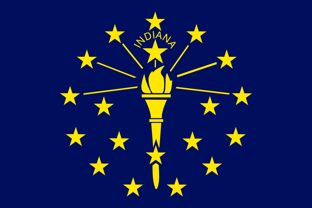 Indiana: Flags - Emblems - Symbols - Outline Maps