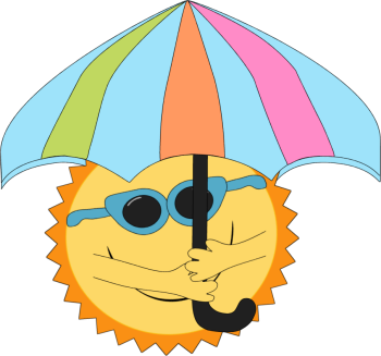 Sun Under Umbrella Clip Art - Sun Under Umbrella Image