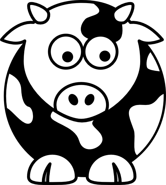 Black And White Cow clip art - vector clip art online, royalty ...