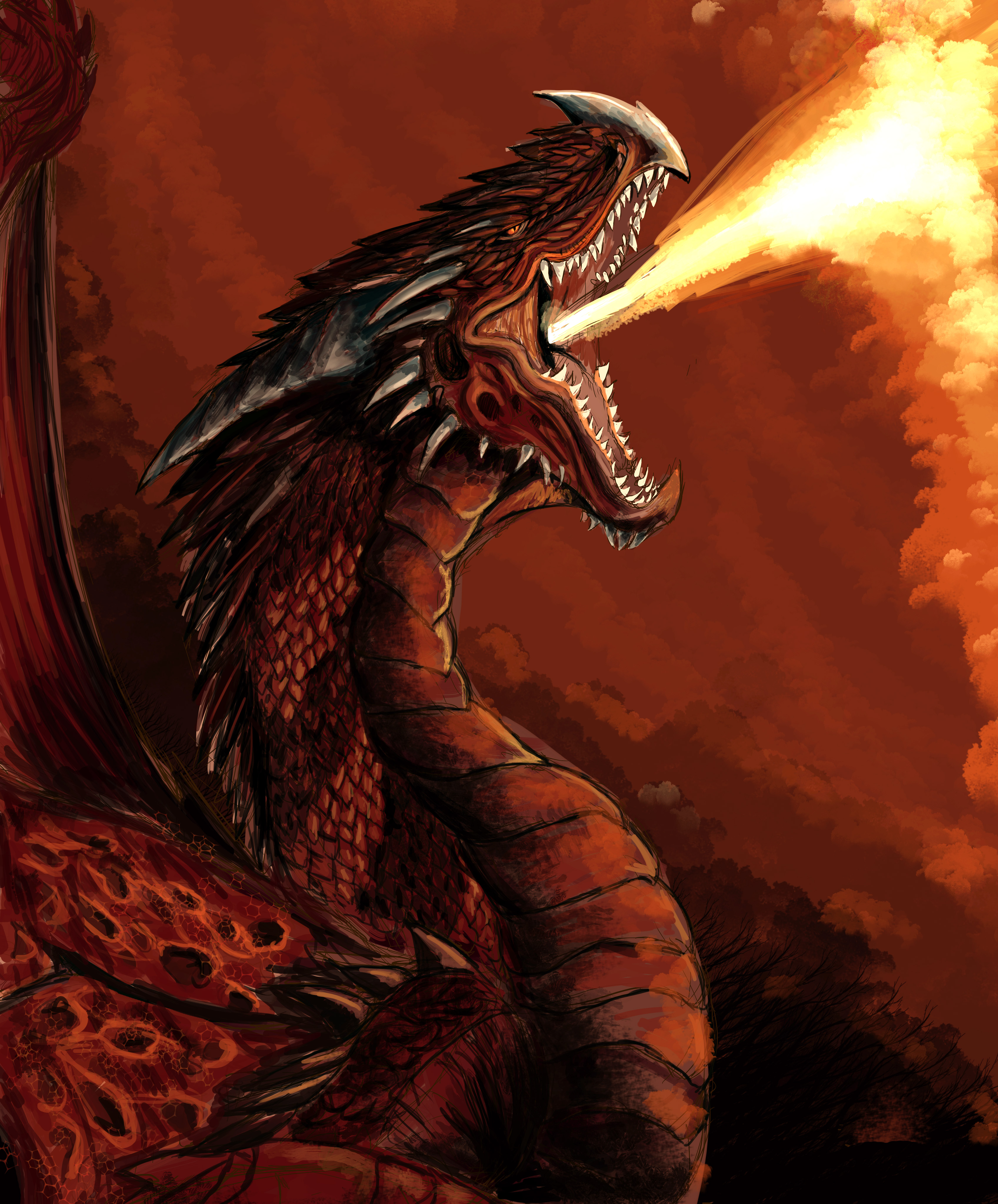 Fire Dragon [Speeddrawing link in description] by Fratellanza on ...