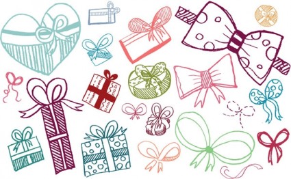 Handpainted lovely gift bow vector Free vector in Adobe ...