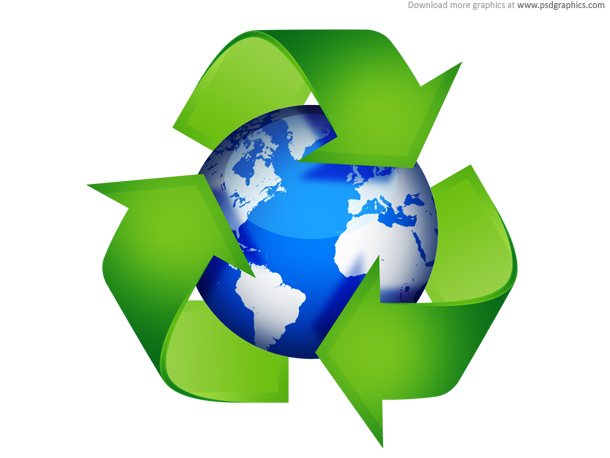 Green recycling symbols, vector graphic - 365PSD.com