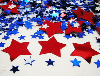 Red, White & Blue Star Confetti. Metallic Confetti Assorted Sizes ...
