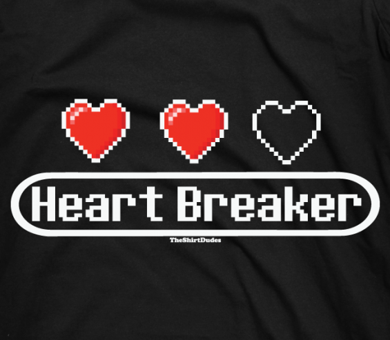 Video Game Heart Breaker t-shirt | TheShirtDudes.com - made for ...