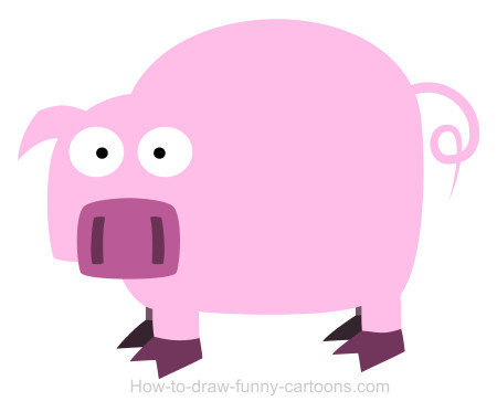 Drawing a pig cartoon