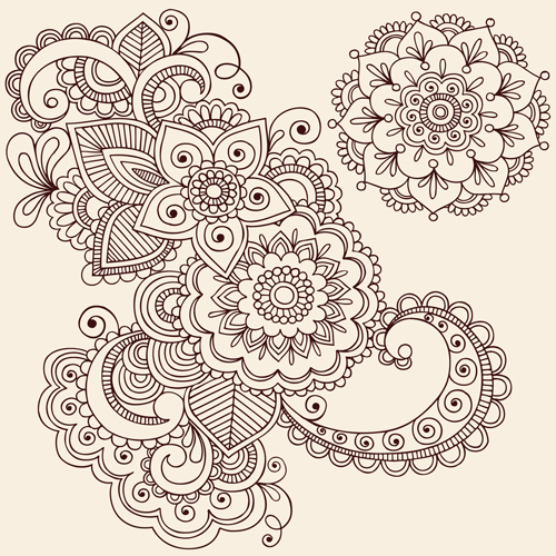 Vector graphic Flower ornaments Pattern 03 - Vector Flower free ...
