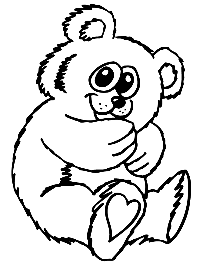 Cute Teddy Bear Cartoon Coloring Page | HM Coloring Pages