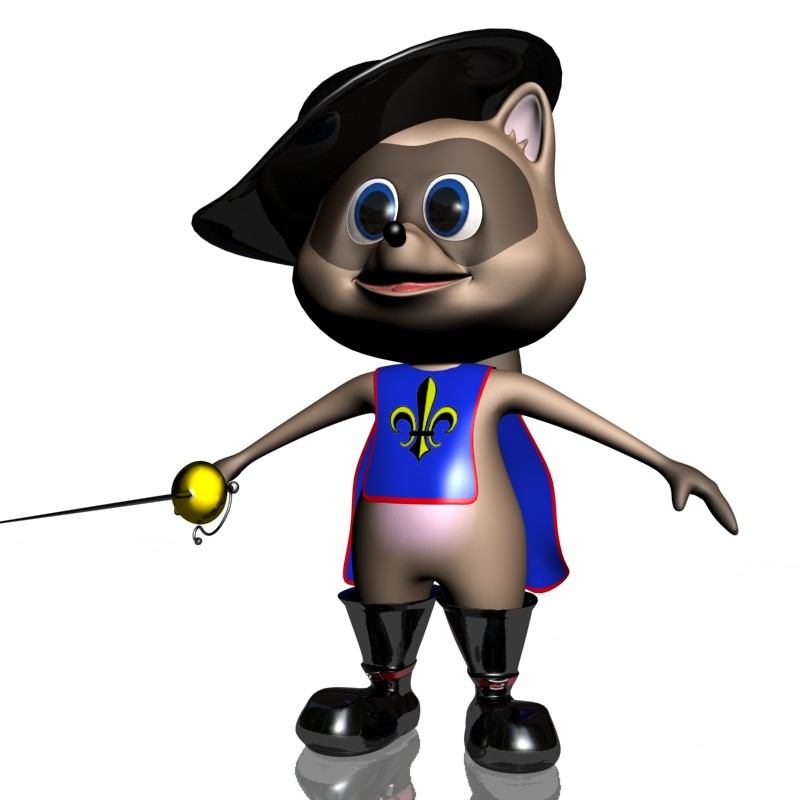 3d model stylized musketeer rigged