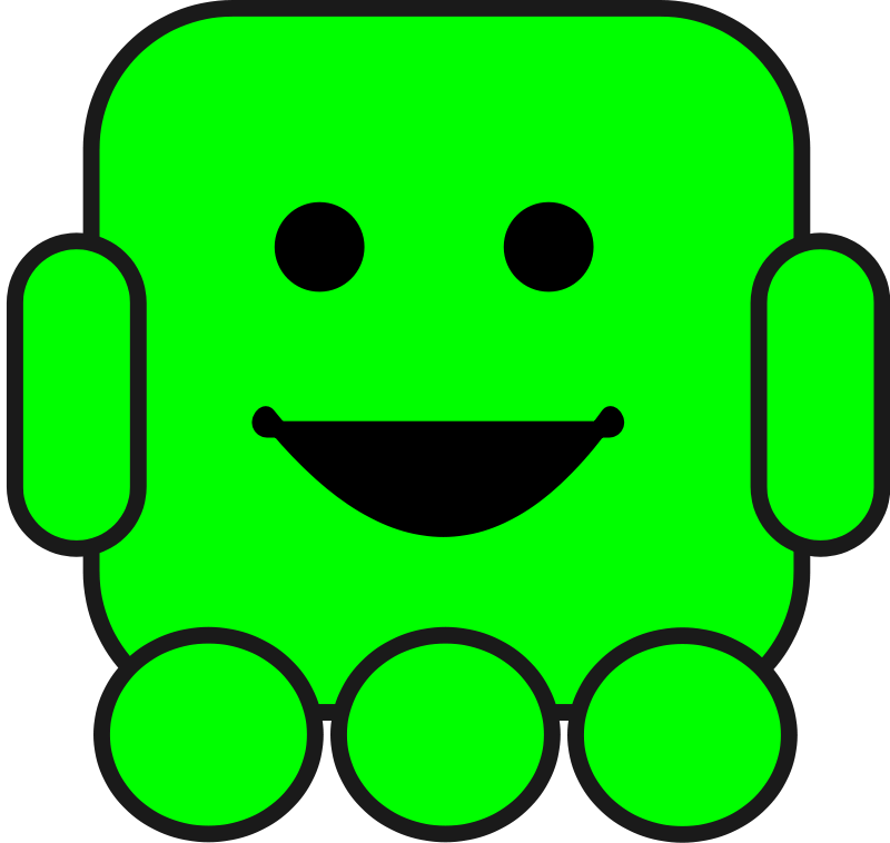 Robot Smile Green Wheels Clip Art Download