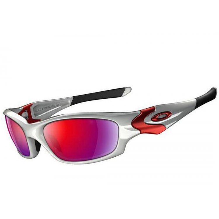 Oakley Straight Jacket Sunglasses White Chrome/+Red Iridium 04-