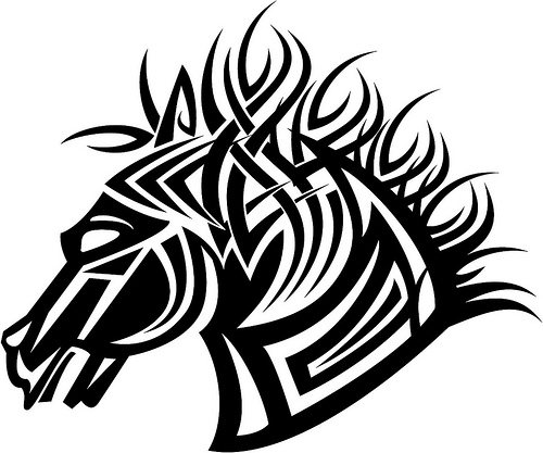Baebc Horse Tattoos 5943518154 7e0f12e675 Horse Head Vector Tribal ...