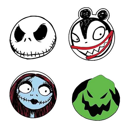 Nightmare Before Christmas Character Head Coaster 4-