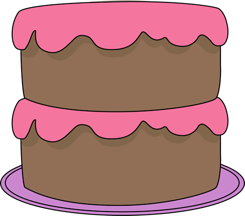 Chocolate Cake with Pink Frosting Clip Art - Chocolate Cake with ...