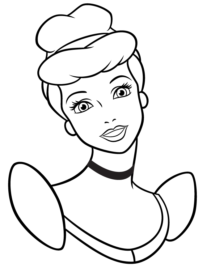 Disney Princess Cinderella Portrait Coloring Page Free Printable ...