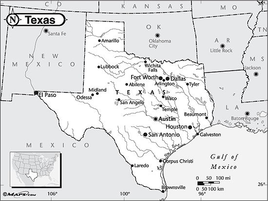 Texas Outline Map by Maps.com from Maps.com -- World's Largest Map ...