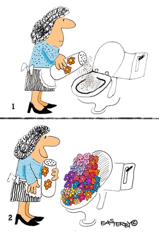 Toilet Flowers By EASTERBY | Business Cartoon | TOONPOOL