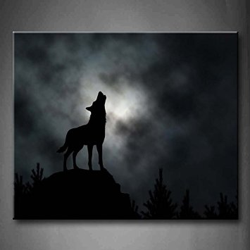 Amazon.com: First Wall Art® - Illustrated Silhouette Of A Howling ...