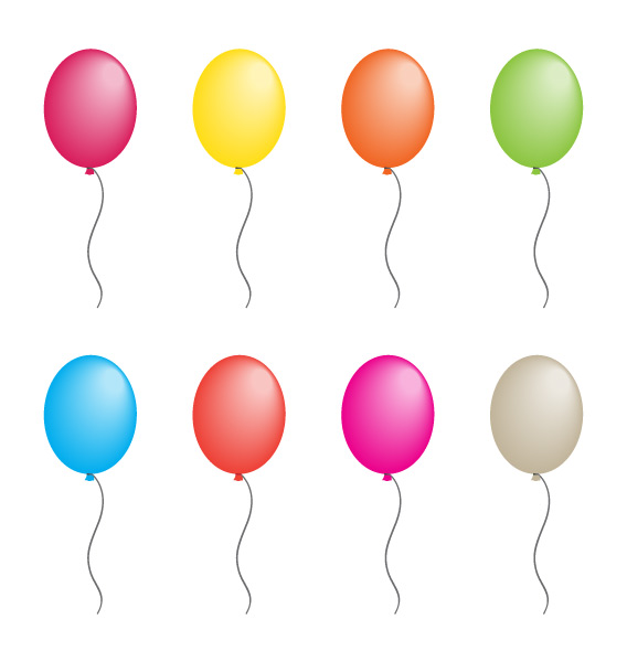 Balloon Vector with 8 Colors