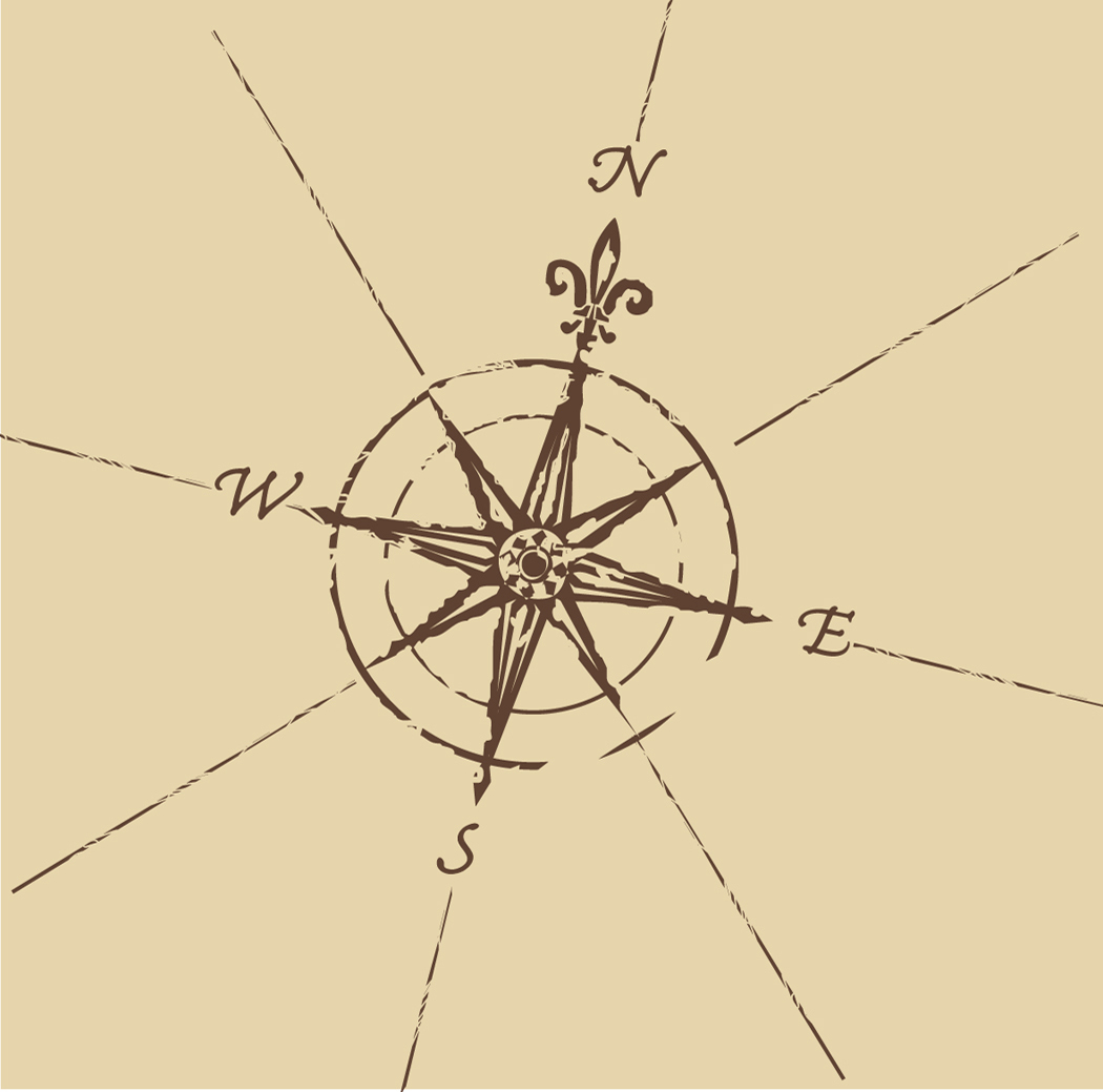 Antique Map Compass Drawing - Gallery