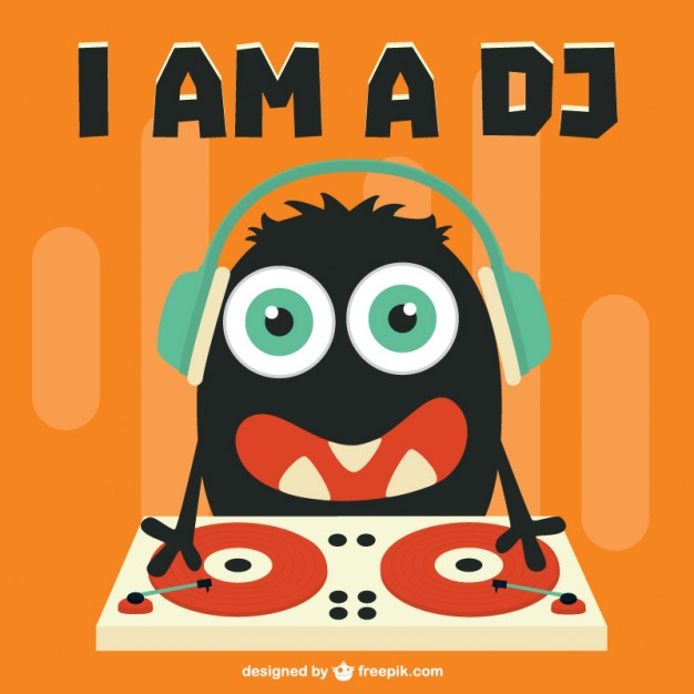 Cute DJ cartoon character Vector | Free Download