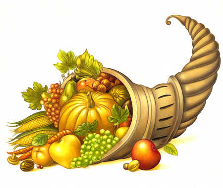 Stock Illustration - Cornucopia of fruit and vegetables