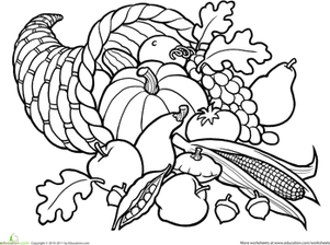 Color the Cornucopia | Coloring Page | Education.com