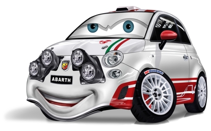 Abarth Rally Cartoon Car