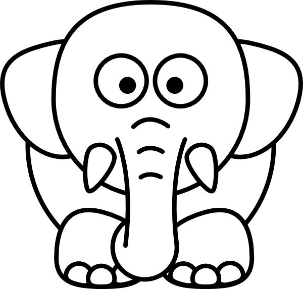 Cartoon Elephant Bw Clip Art at Clker.com - vector clip art online ...