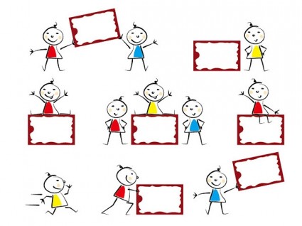 Cute child with bulletin board vector Free vector in Encapsulated ...