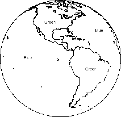 Earth Western Hemisphere template - EnchantedLearning.com