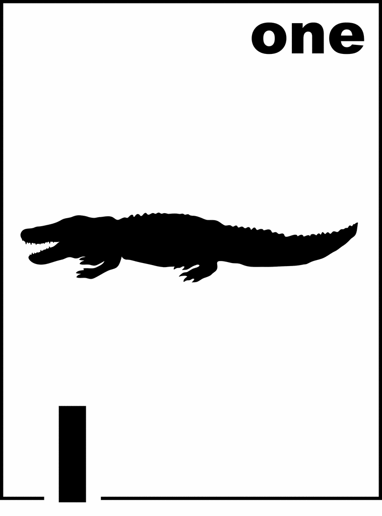 English Alligator Counting Card 1 | ClipArt ETC