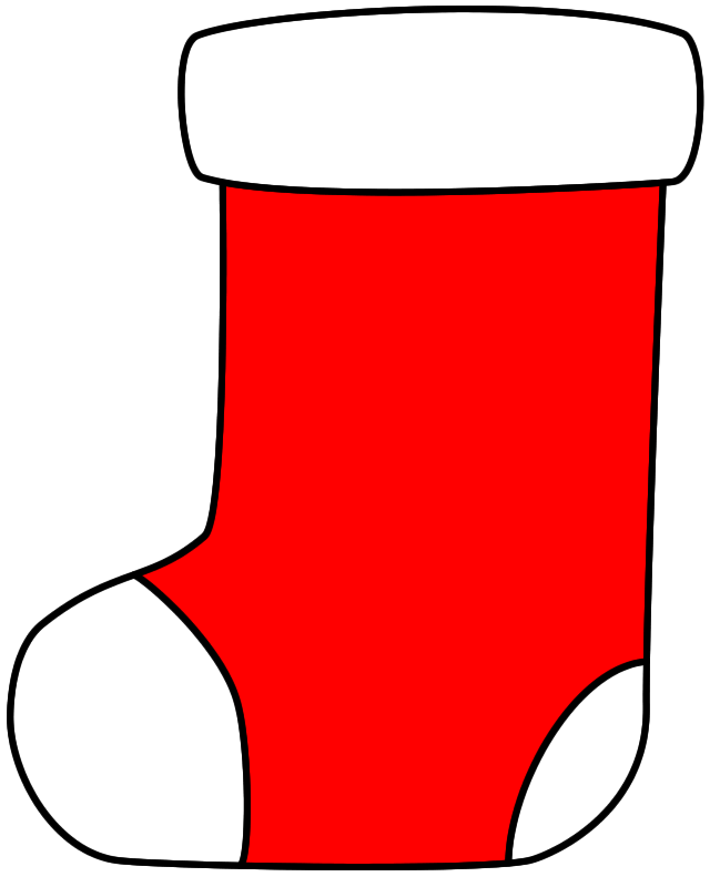 Christmas Stocking - Paper craft (Color Template)