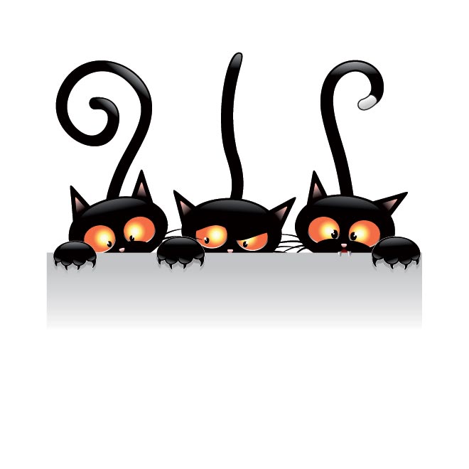 Free vector Witch Halloween cat holding Card ban by cgvector on ...