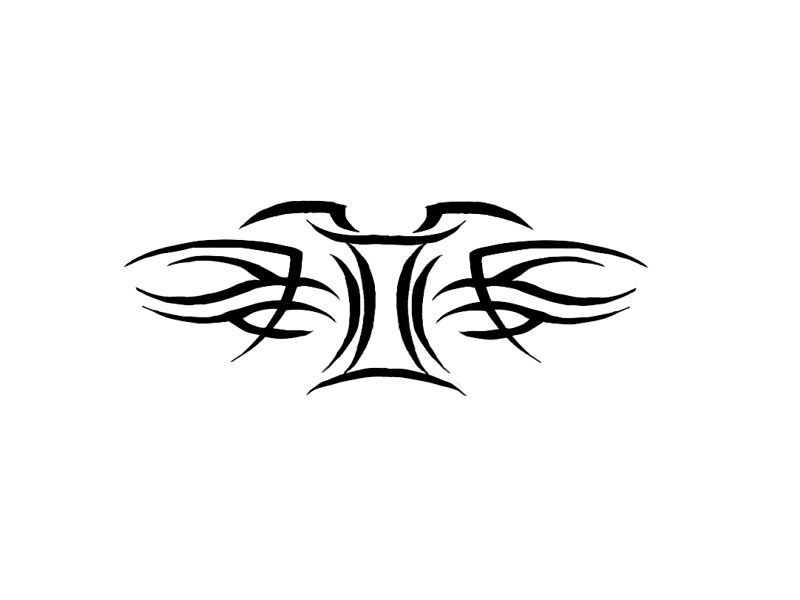 Free designs - Gemini zodiac tribal tattoo wallpaper