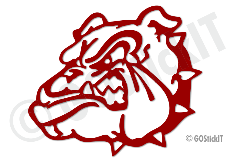 Bulldog Face & Collar 2 Vinyl Decal - GOStickIT! Cool Vinyl Decals