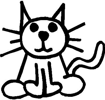 Stick Figure Family Decals :: Cat Stick Figure Decal / Sticker 02 -