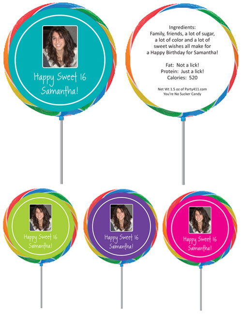 Custom Sweet 16 party favors. Personalize Sweet Sixteen.